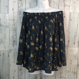 Max Edition Pleated Off Shoulder Wide Sleeves Flowing Blouse Sz: M